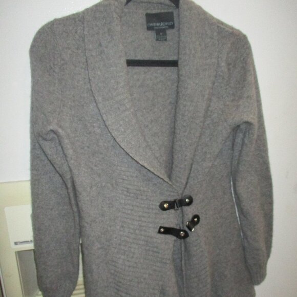 100% cashmere Cynthia Rowley wrap cardigan sweater m - Picture 1 of 3